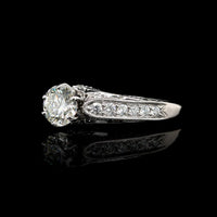 18K White Gold Estate Diamond Engagement Ring