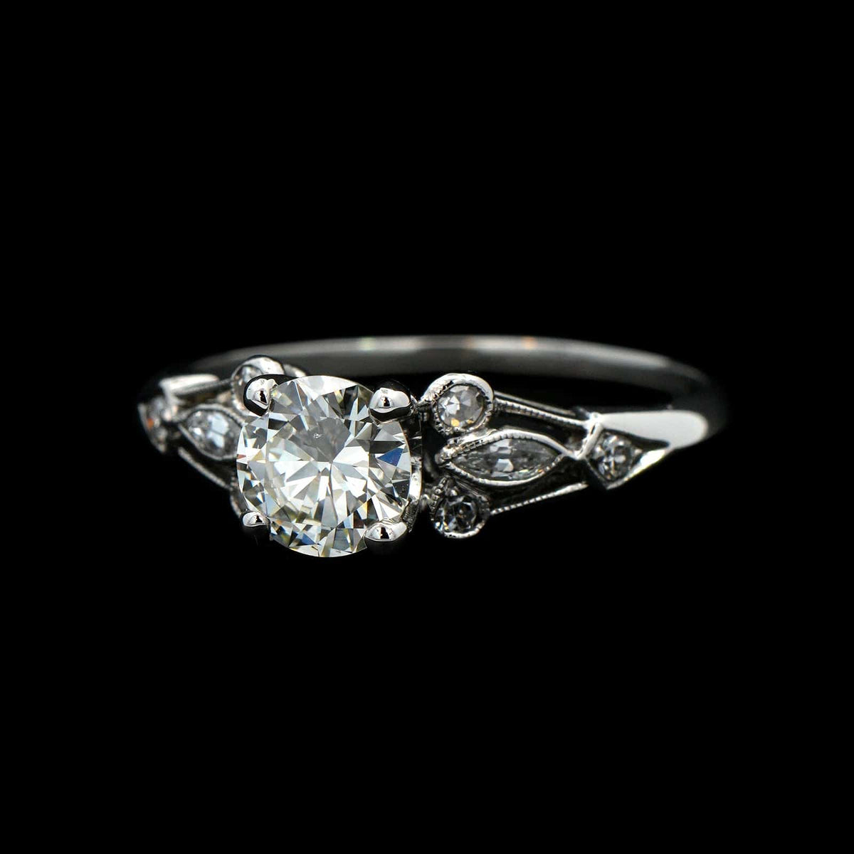 Vintage Platinum Estate Diamond Engagement Ring