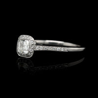 Tiffany & Co. Platinum Diamond Estate Cushion Halo Engagement Ring