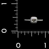 Tiffany & Co. Platinum Diamond Estate Cushion Halo Engagement Ring