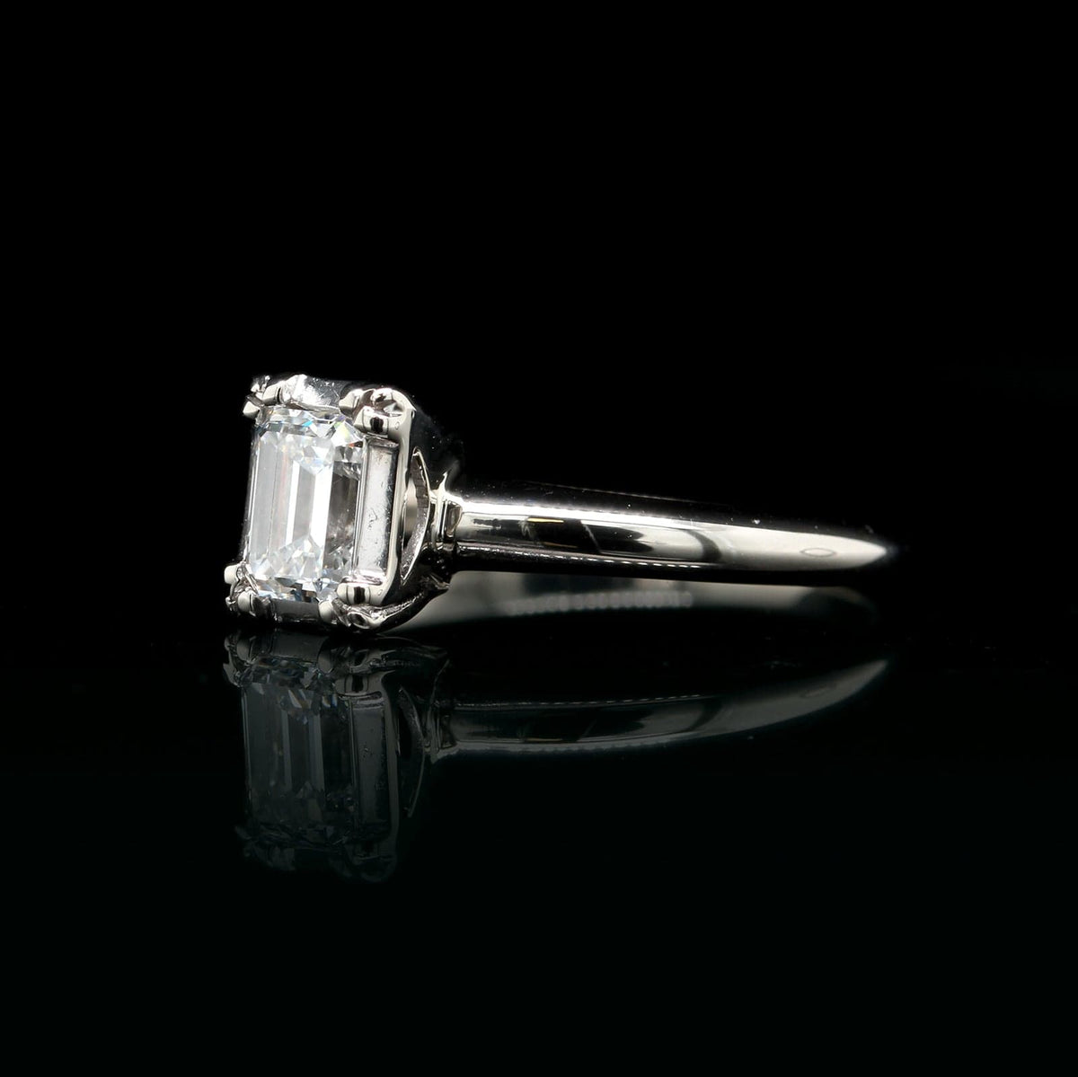 14K White Gold Estate Diamond Solitaire Engagement Ring