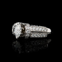 14K White Gold Estate Diamond Engagement Ring