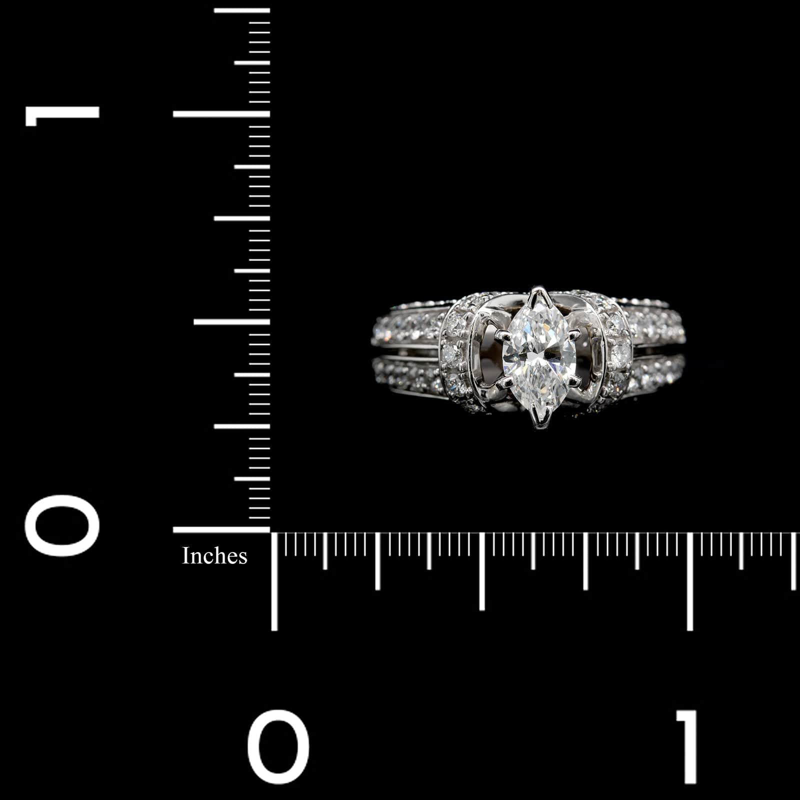 14K White Gold Estate Diamond Engagement Ring