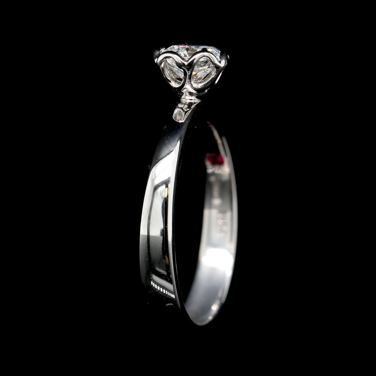 18K White Gold Estate Diamond Solitaire Engagement Ring