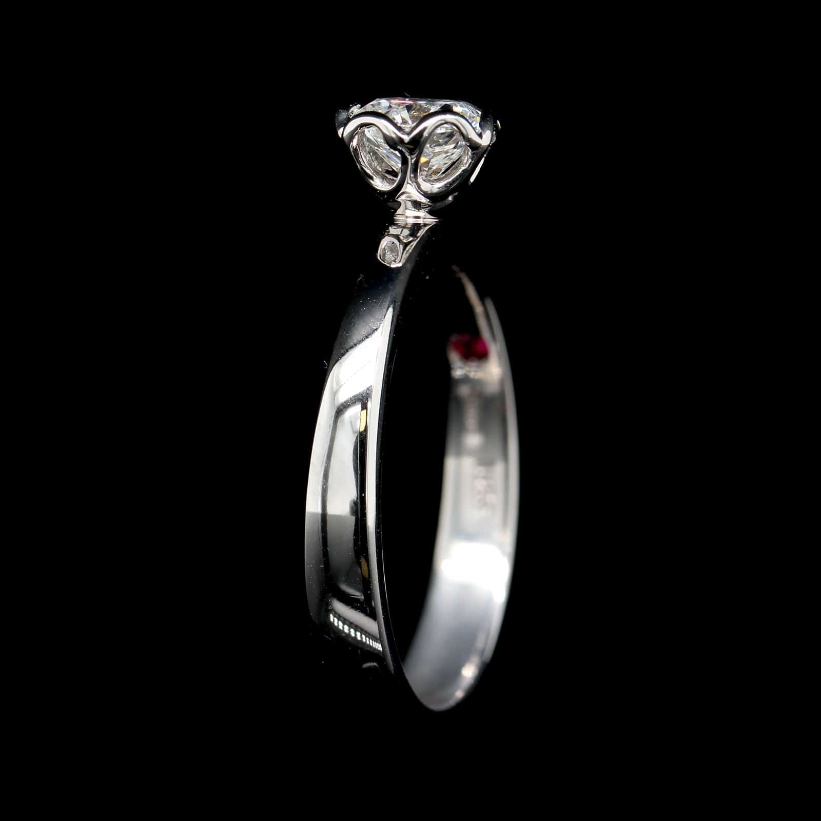 18K White Gold Estate Diamond Solitaire Engagement Ring