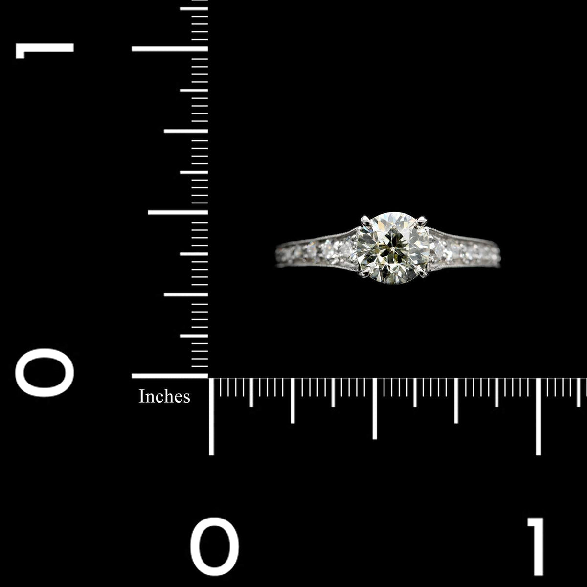 14K White Gold Estate Diamond Solitaire Engagement Ring