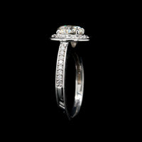 18K White Gold Estate Diamond Halo Engagement Ring