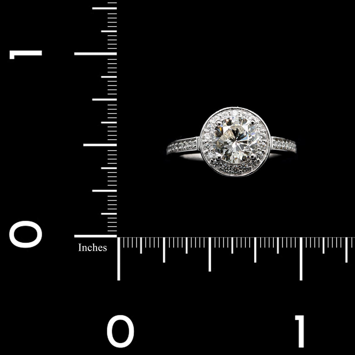 18K White Gold Estate Diamond Halo Engagement Ring