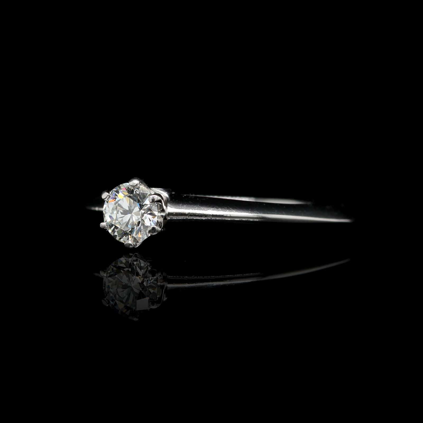 Tiffany & Co. Platinum Estate Diamond Solitaire Engagement Ring