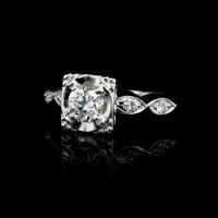 Vintage 14K White Gold Estate Diamond Engagement Ring