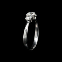 18K White Gold Estate Three Stone Diamond Ring