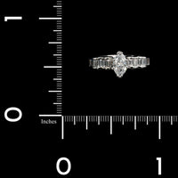 18K White Gold Estate Diamond Marquise Engagement Ring