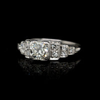 Vintage 14K White Gold Estate Diamond Engagement Ring