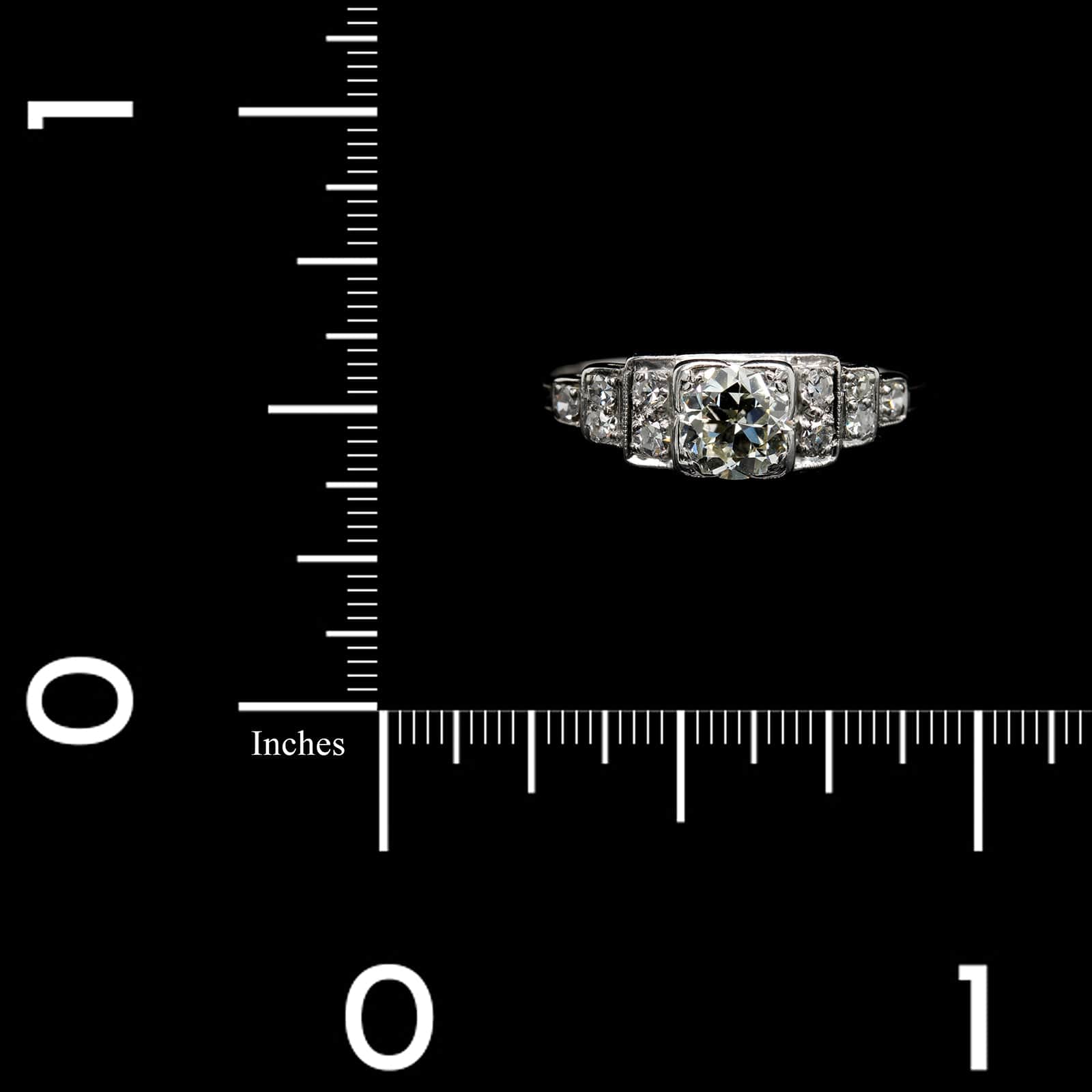 Vintage 14K White Gold Estate Diamond Engagement Ring