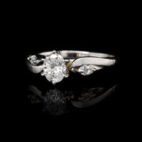 14K White Gold Estate Diamond Engagement Ring