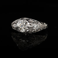 Vintage 14K White Gold Estate Diamond Engagement Ring