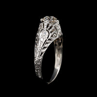 Vintage 14K White Gold Estate Diamond Engagement Ring