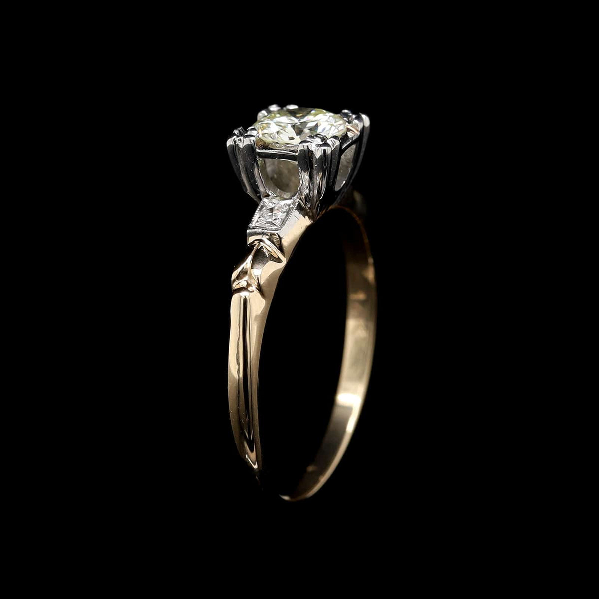Vintage 14K Yellow Gold Estate Diamond Engagement Ring