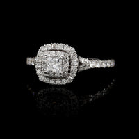 14K White Gold Estate Diamond Halo Engagement Ring