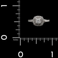 14K White Gold Estate Diamond Halo Engagement Ring