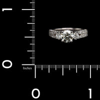 18K White Gold Estate Diamond Milgrain Engagement Ring