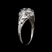 Vintage 18K White Gold Estate Diamond Filigree Ring