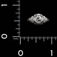 Vintage 18K White Gold Estate Diamond Filigree Ring