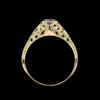 Vintage 14K Two-tone Gold Estate Diamond Engagement Ring