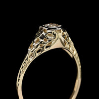 Vintage 14K Two-tone Gold Estate Diamond Engagement Ring