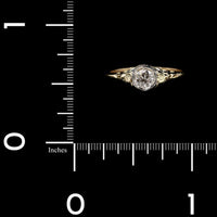 Vintage 14K Two-tone Gold Estate Diamond Engagement Ring