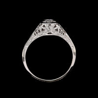 Vintage 18K White Gold Estate Diamond Solitaire Ring