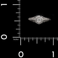 Vintage 18K White Gold Estate Diamond Solitaire Ring