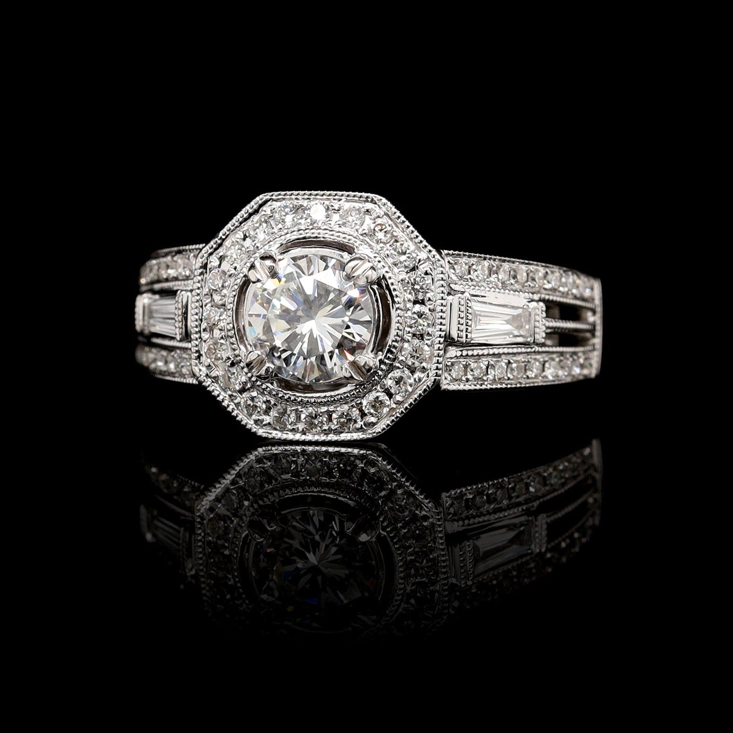 CLASSICAL Diamonds 20〜23 14K White Gold Diamond Engagement Ring – Long's Jewelers