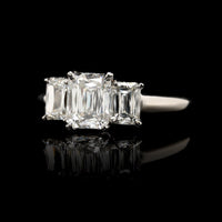 Christopher Designs Platinum Estate Three Stone Diamond Engagement Ring