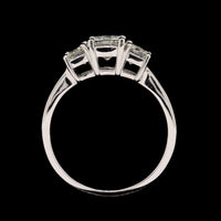 14K White Gold Estate Three Stone Diamond Engagement Ring
