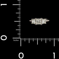 14K White Gold Estate Three Stone Diamond Engagement Ring