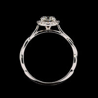 14K White Gold Estate Diamond Halo Engagement Ring