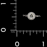 14K White Gold Estate Diamond Halo Engagement Ring