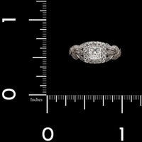 14K White Gold Estate Diamond Engagement Ring