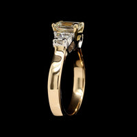 18K Two-tone Gold Estate Three Stone Diamond Engagement Ring