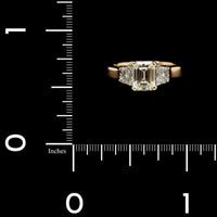 18K Two-tone Gold Estate Three Stone Diamond Engagement Ring