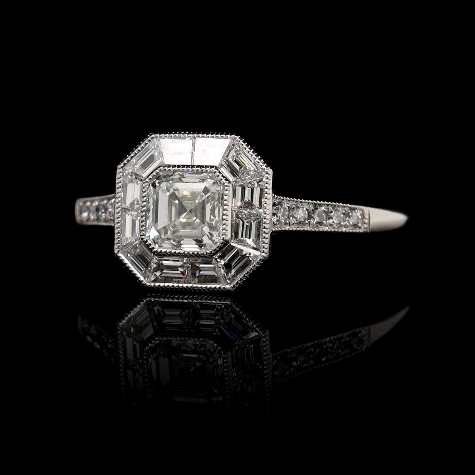 Platinum Estate Diamond Engagement Ring