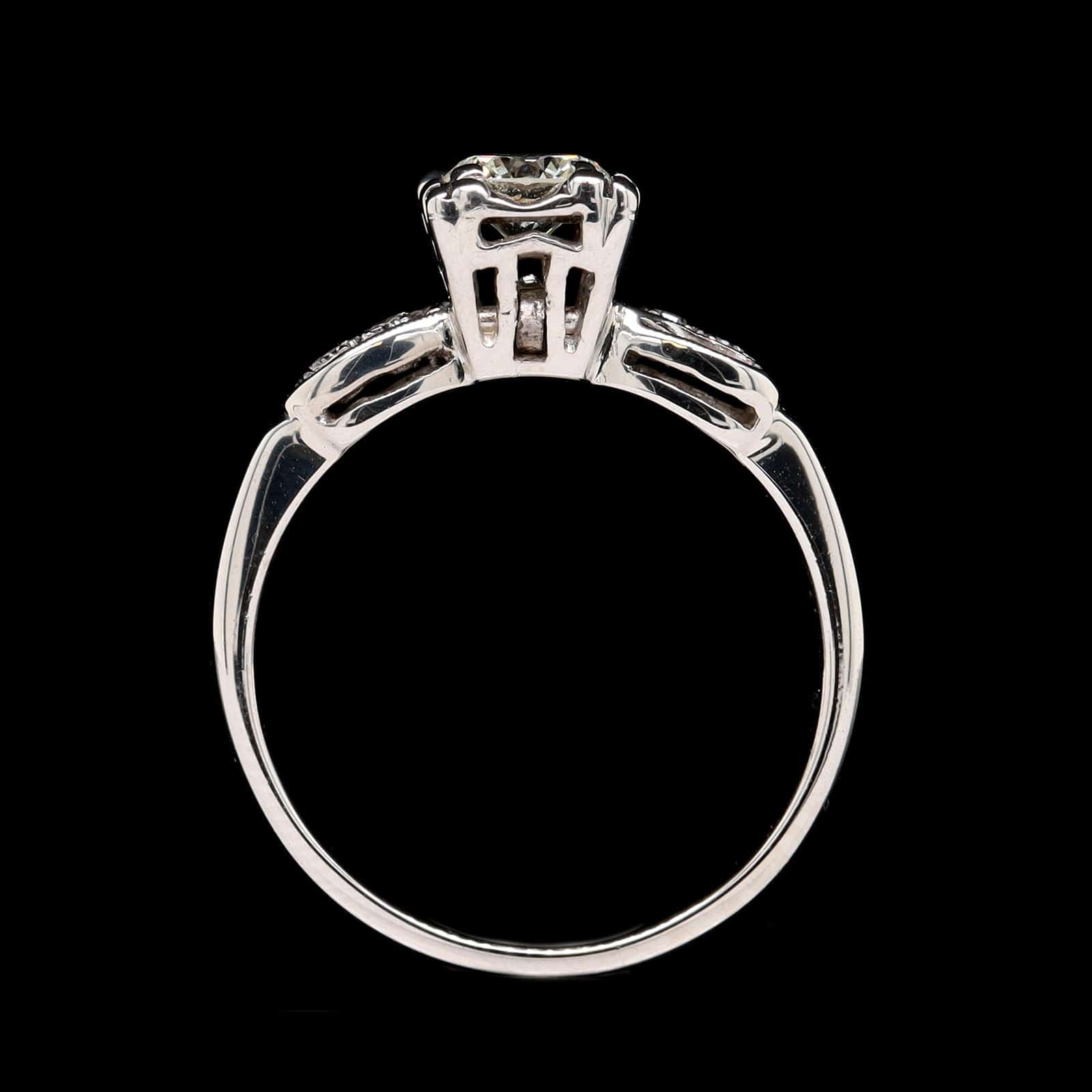 Vintage 14K White Gold Estate Diamond Ring