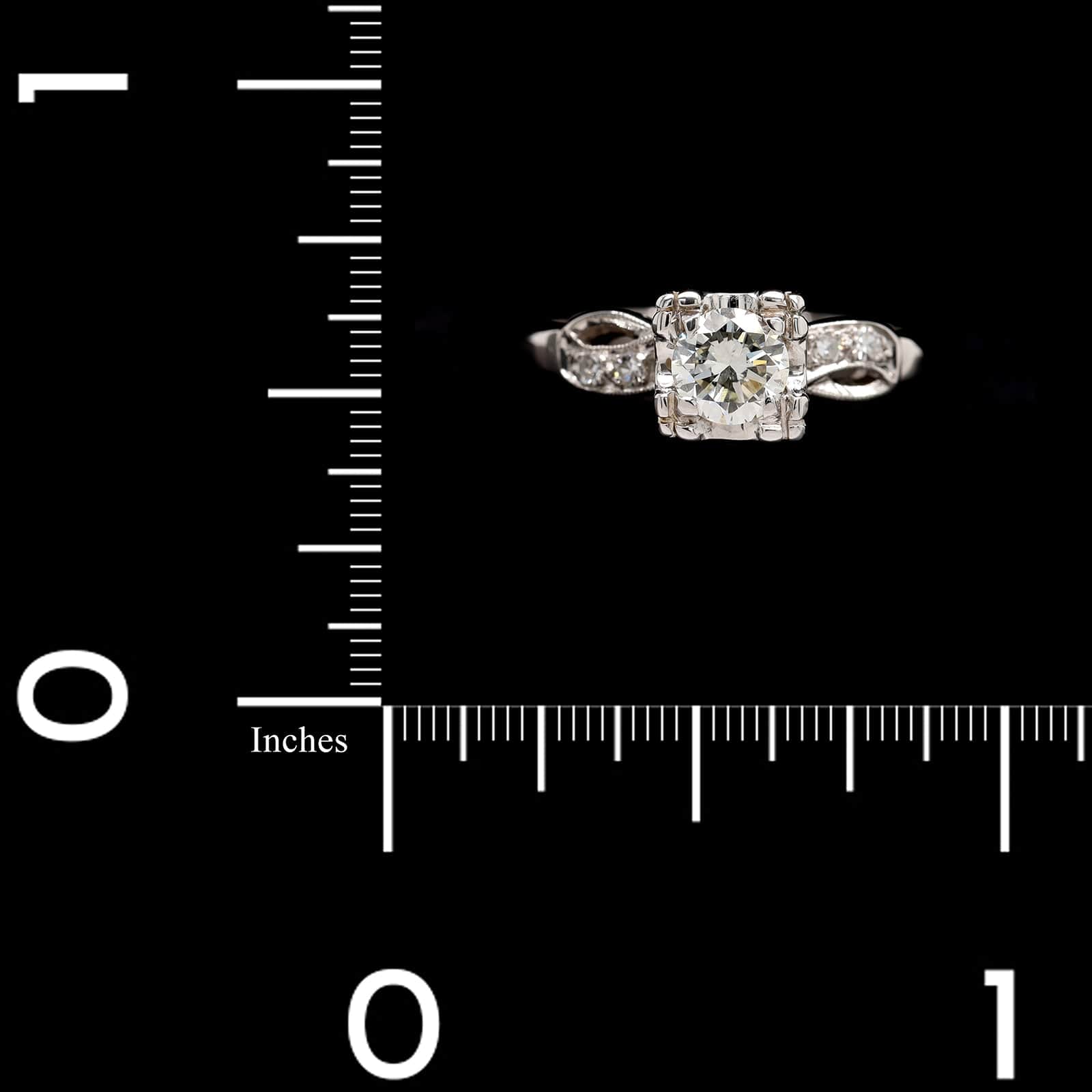 Vintage 14K White Gold Estate Diamond Ring