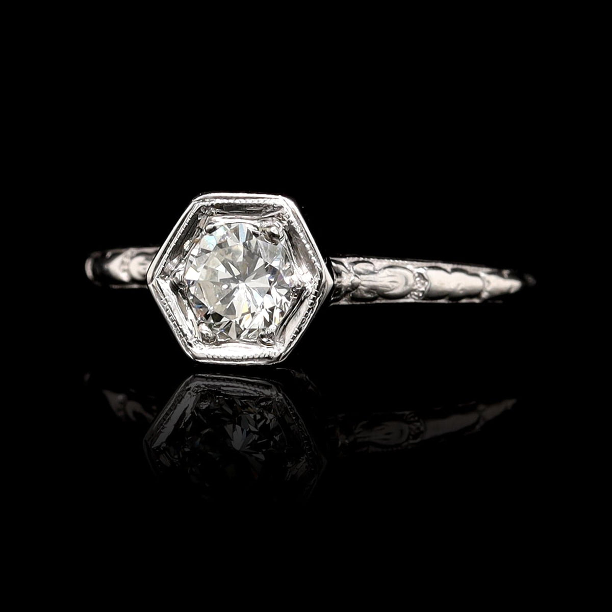 Vintage Platinum Estate Diamond Engagement Ring