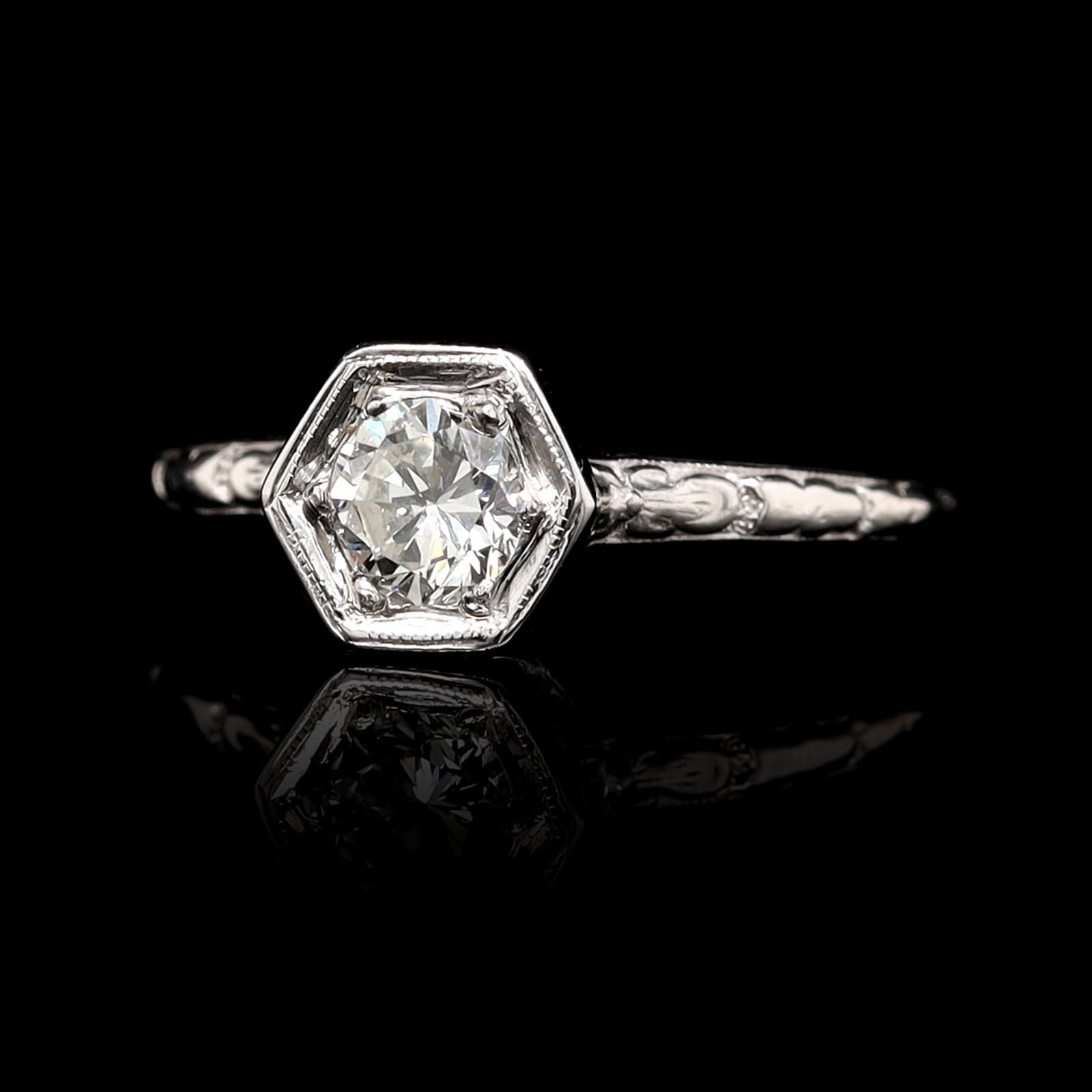 Vintage Platinum Estate Diamond Engagement Ring