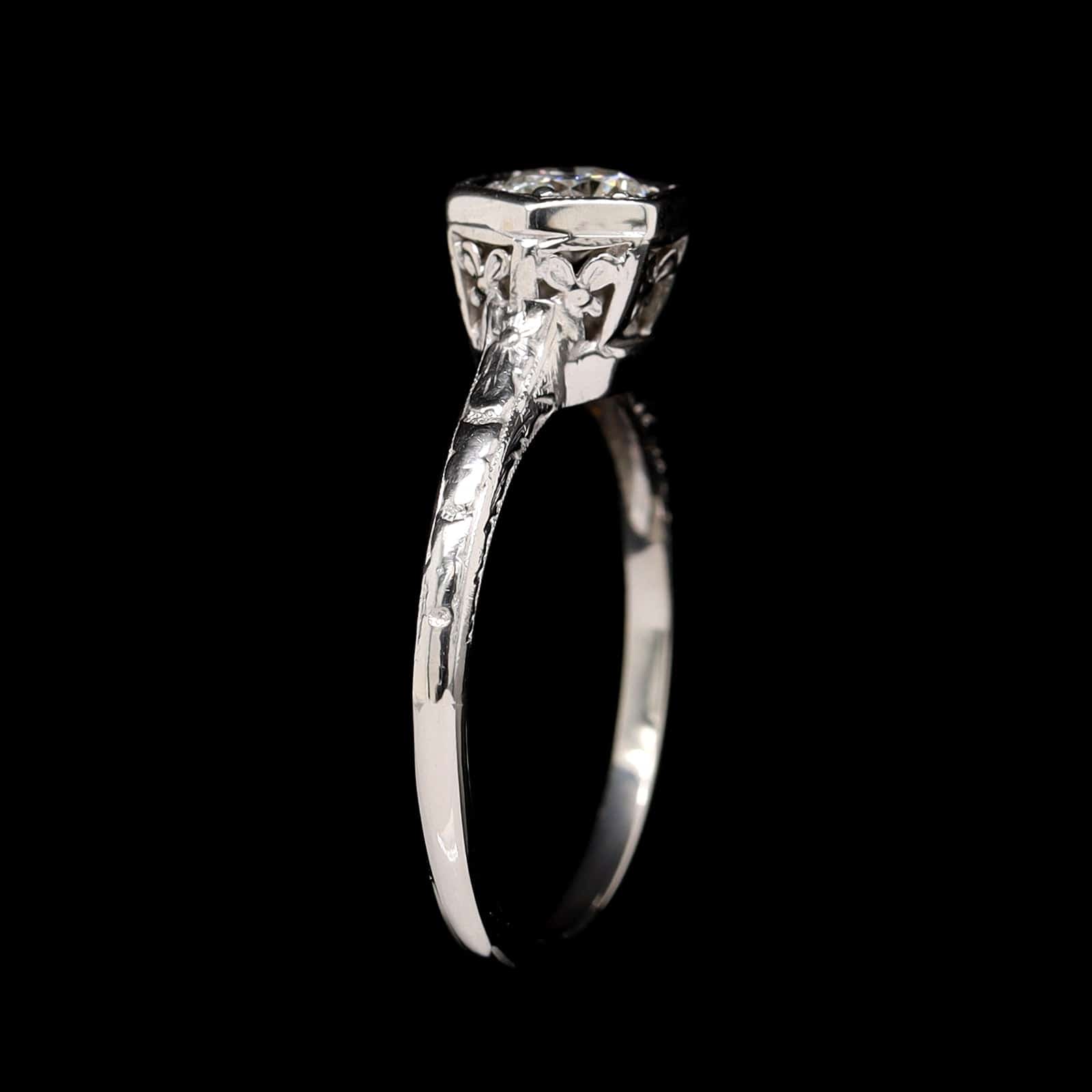 Vintage Platinum Estate Diamond Engagement Ring