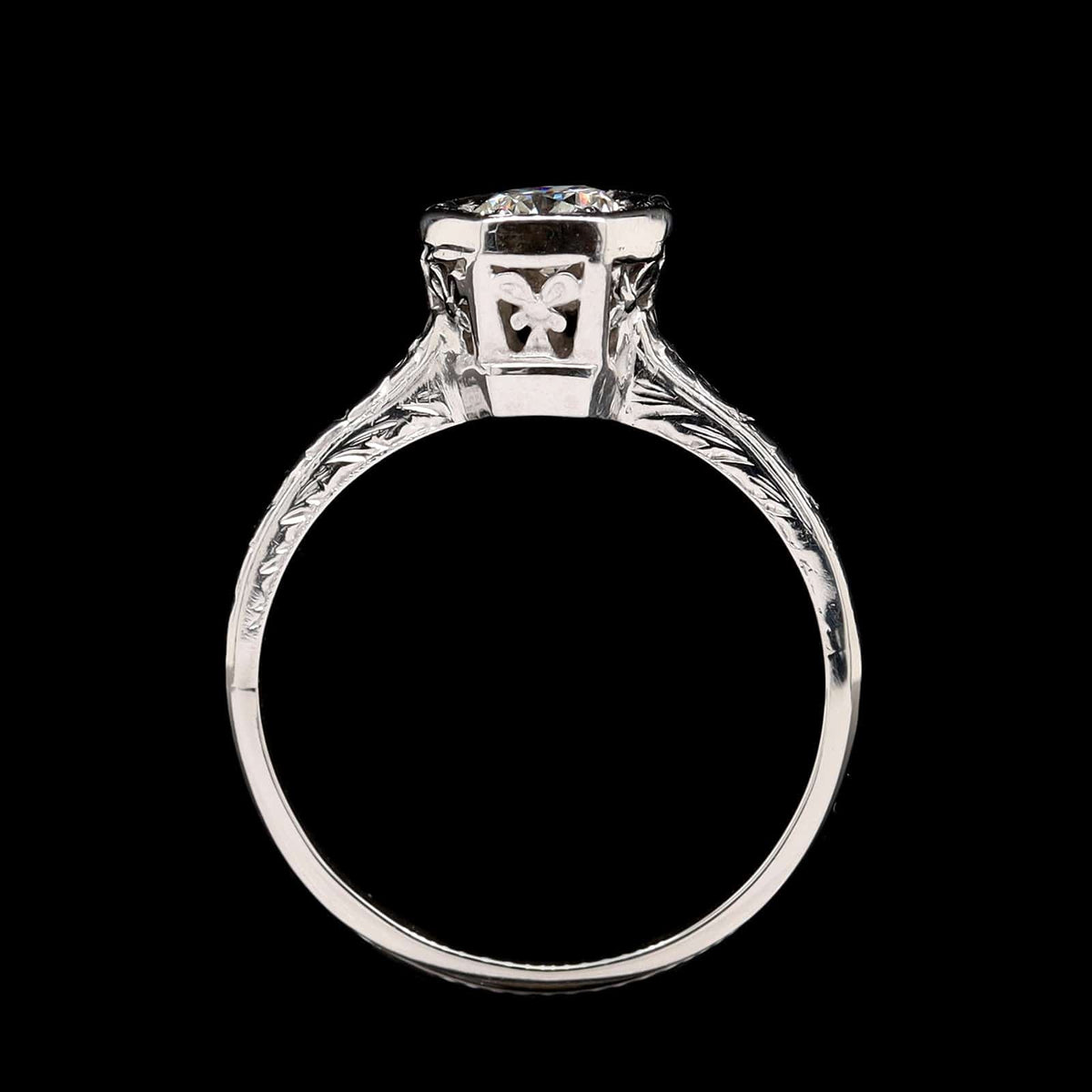 Vintage Platinum Estate Diamond Engagement Ring