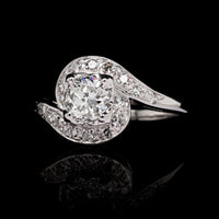 14K White Gold Estate Diamond Ring