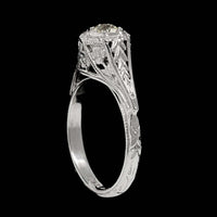Vintage Belais 18K White Gold Estate Diamond Engagement Ring